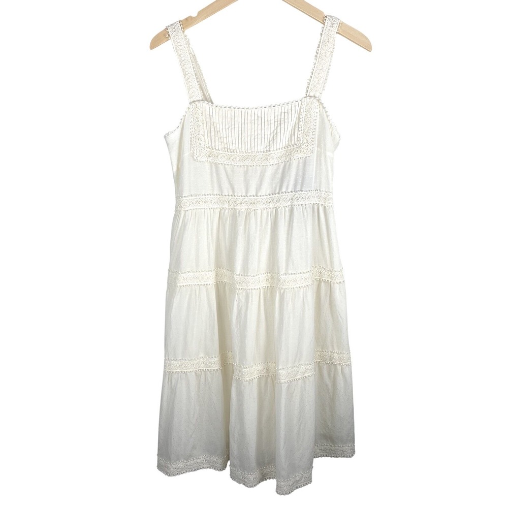 Matilda Jane Dancing On Clouds Tiered Sleeveless Mini Dress Prairie Cream 10 NWT